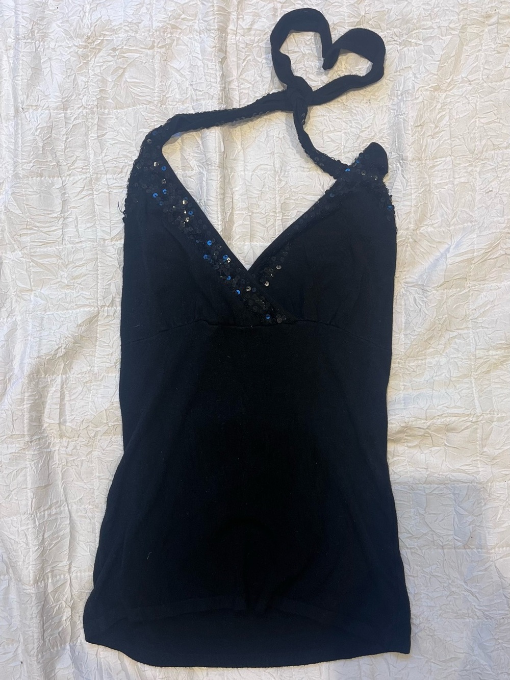 Urban Behavior Black Sequin-Trim Women's Top
